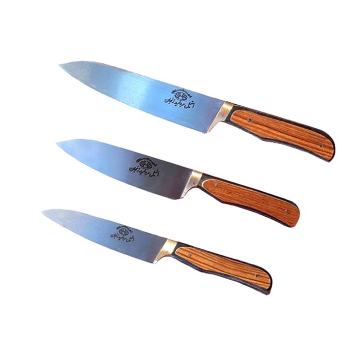 چاقو مدل مروارید زنجان مجموعه 3 عددی